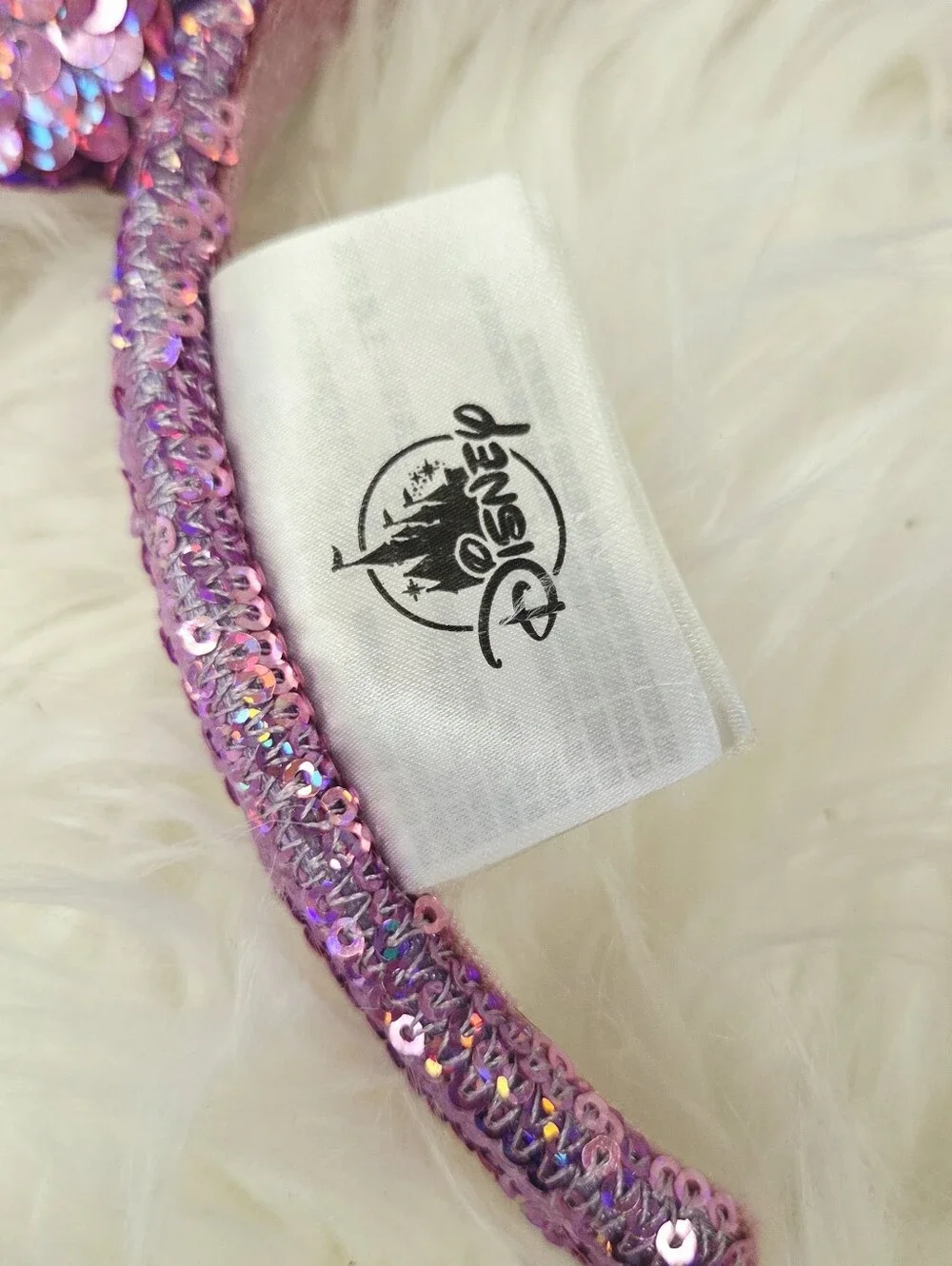 Disney Parks Unicorn Sequin Ear Headband with Rainbow Veil